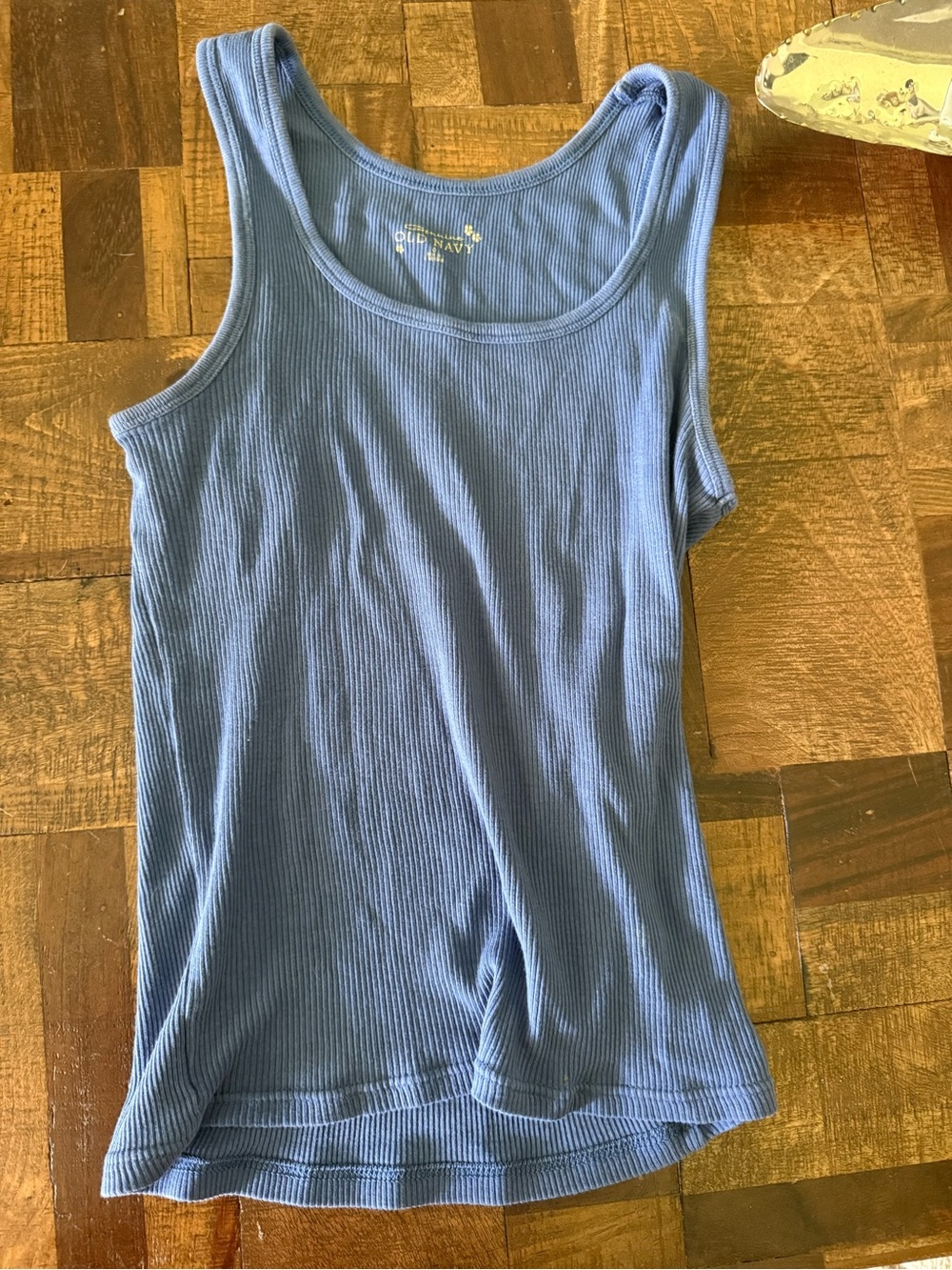 Old Navy Blue Ribbed Scoop Tank